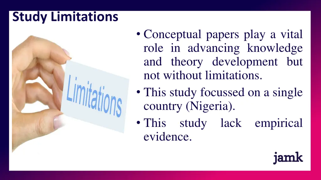 study limitations
