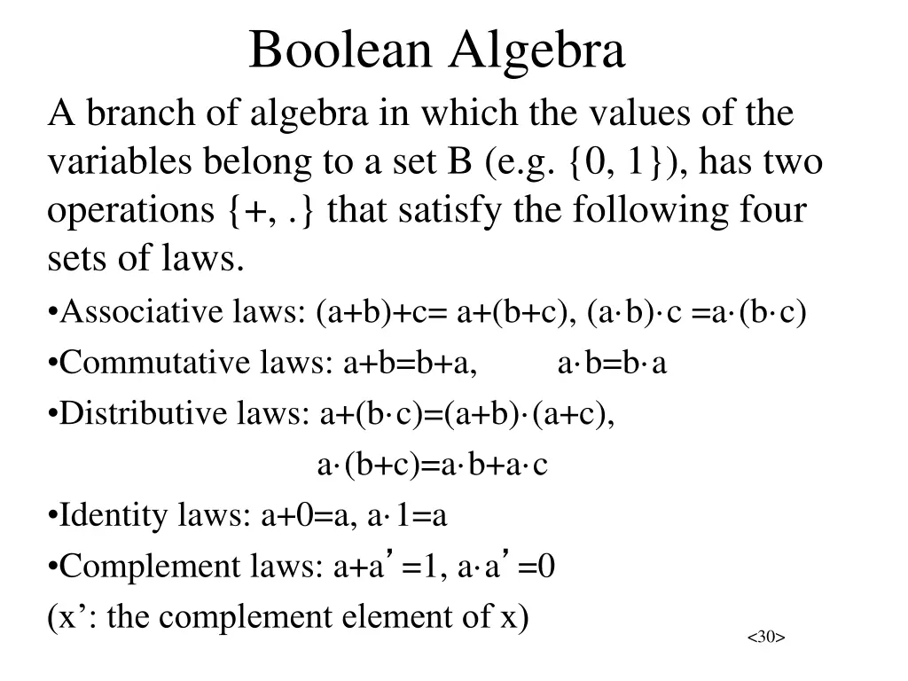 boolean algebra
