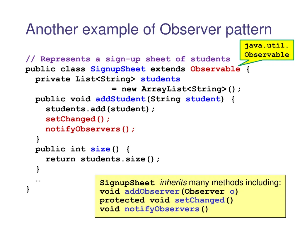 another example of observer pattern