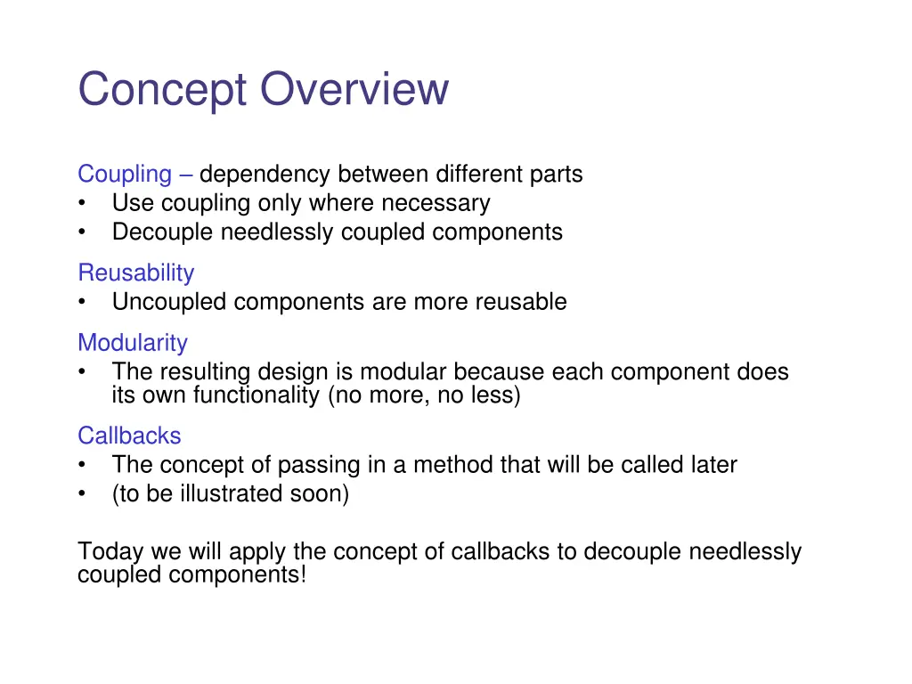 concept overview