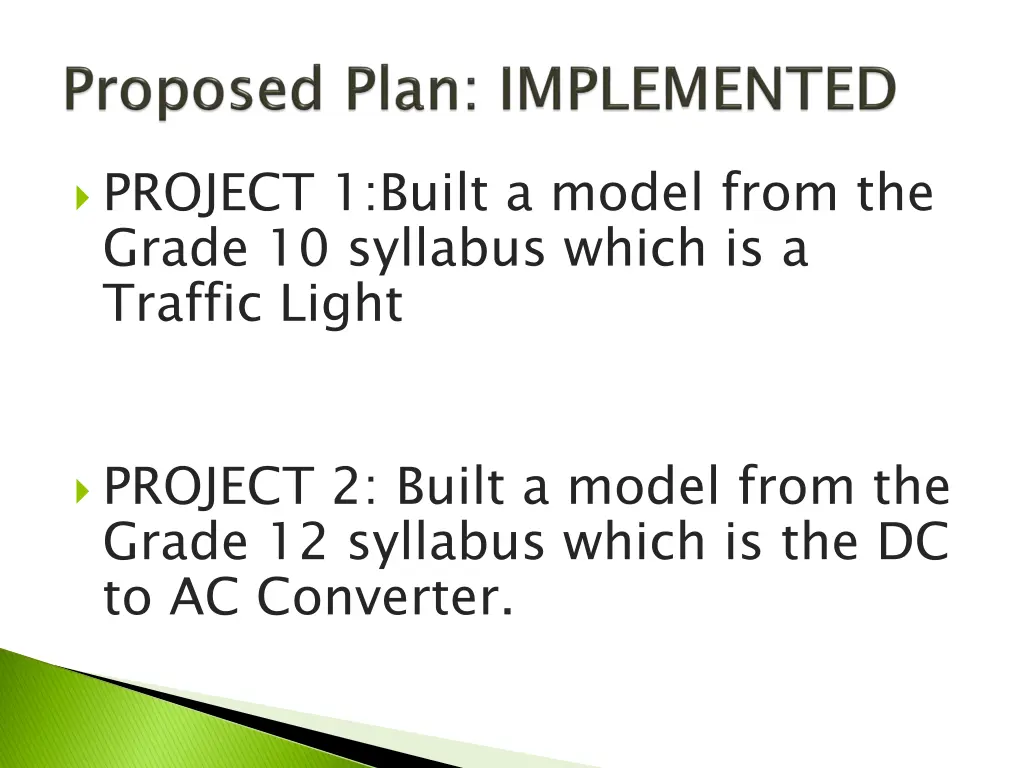 project 1 built a model from the grade