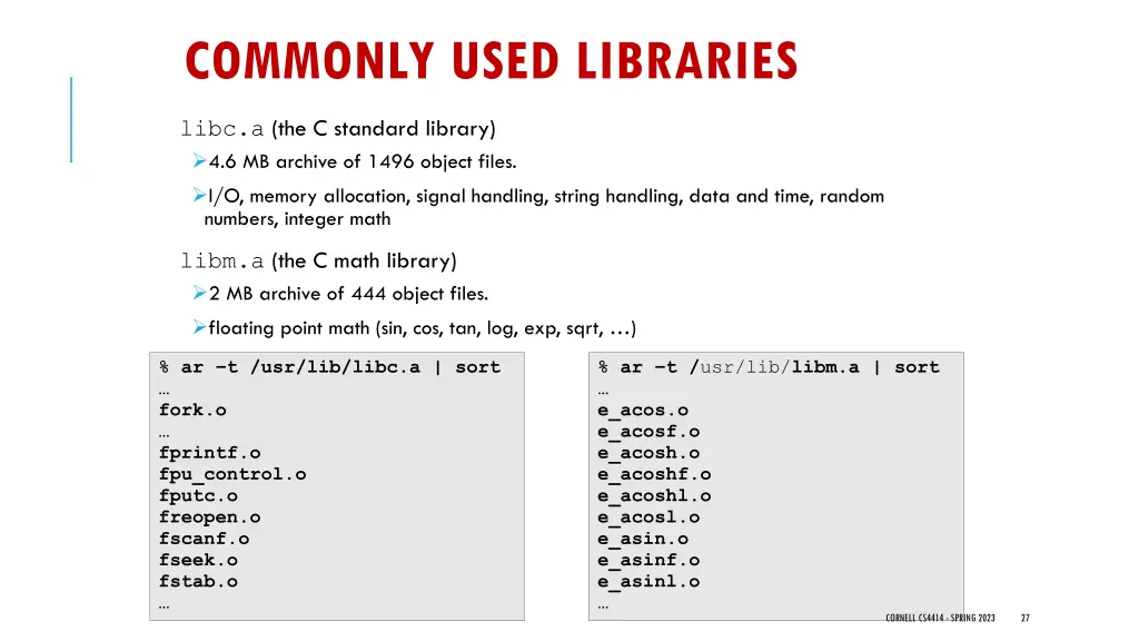 commonly used libraries