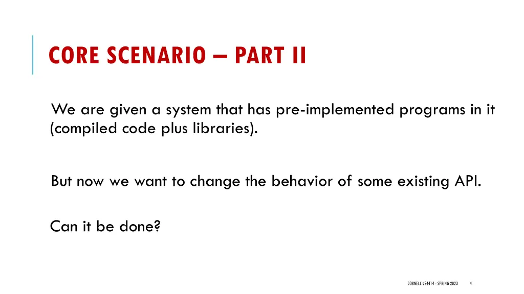 core scenario part ii
