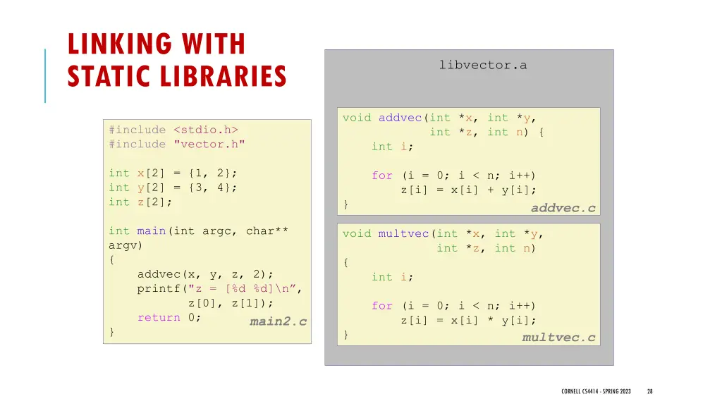 linking with static libraries