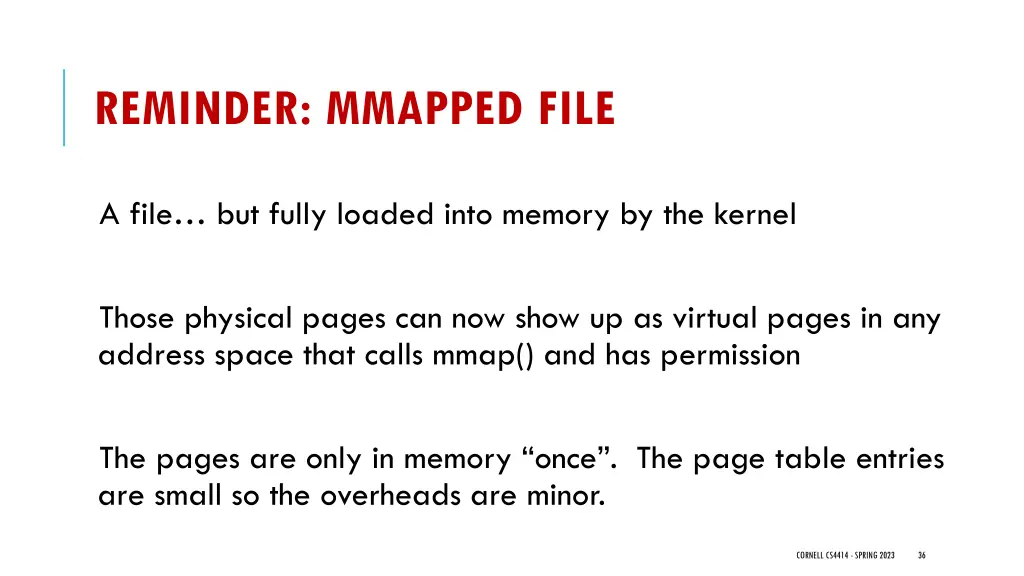 reminder mmapped file