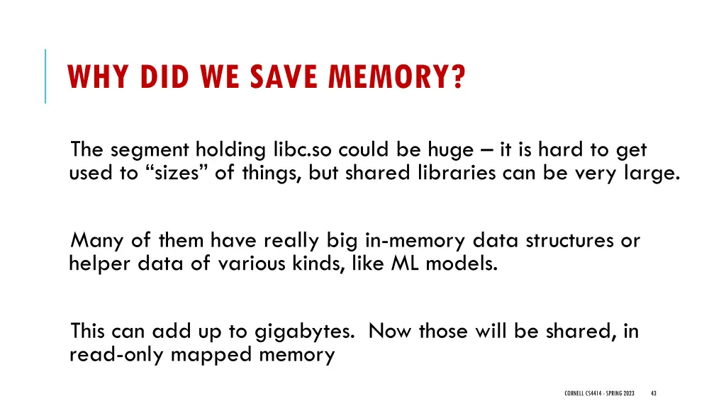 why did we save memory