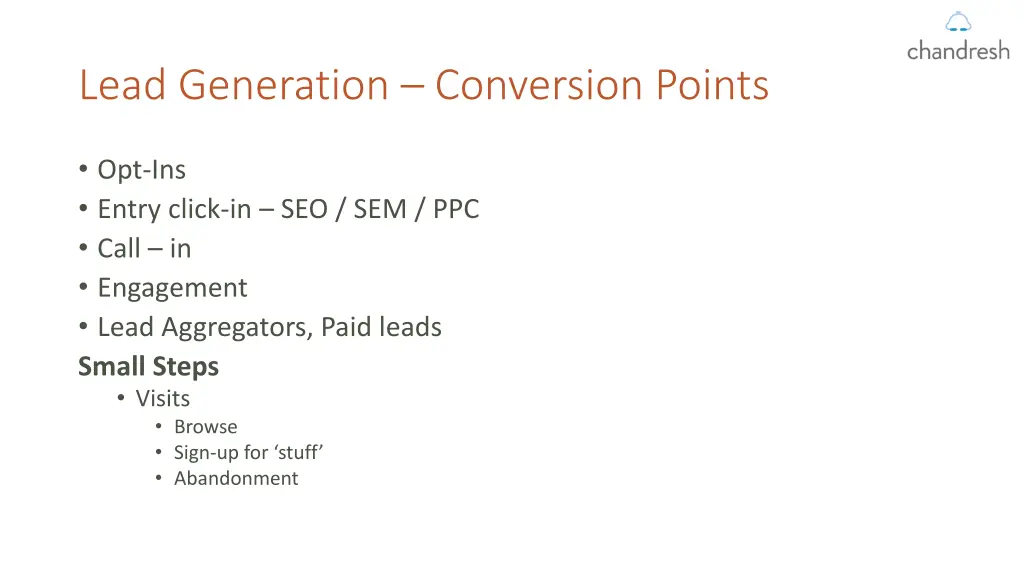 lead generation conversion points