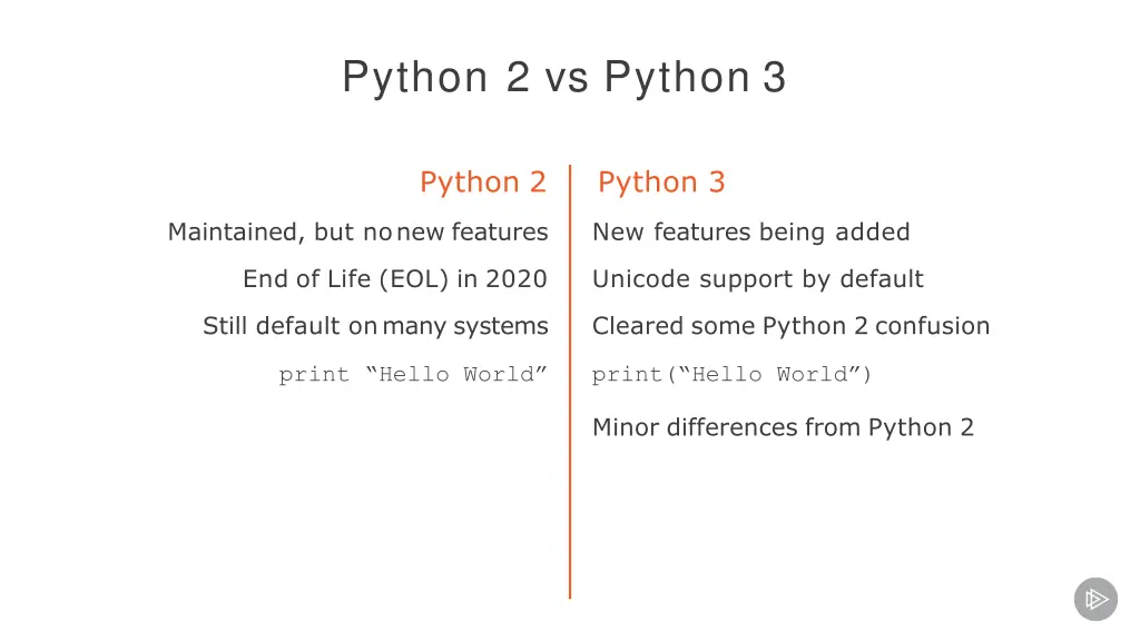 python 2 vs python 3