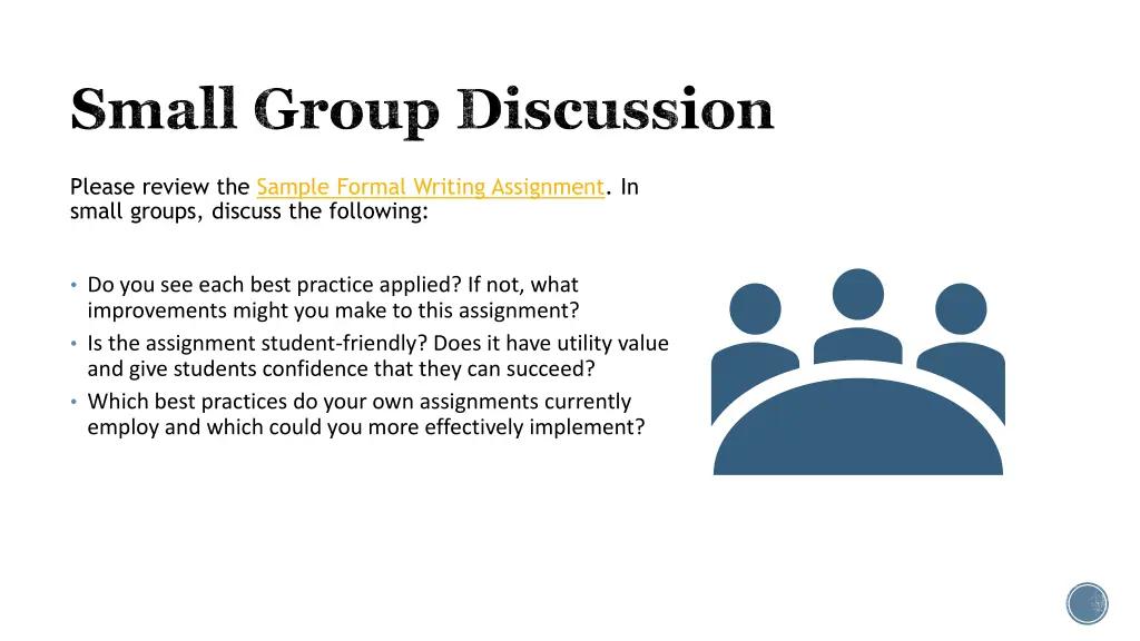 small group discussion 1