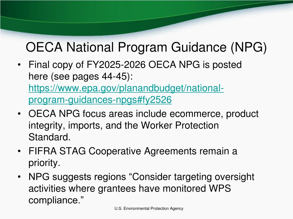 oeca national program guidance npg final copy