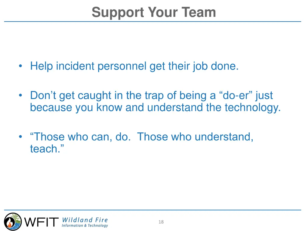 support your team