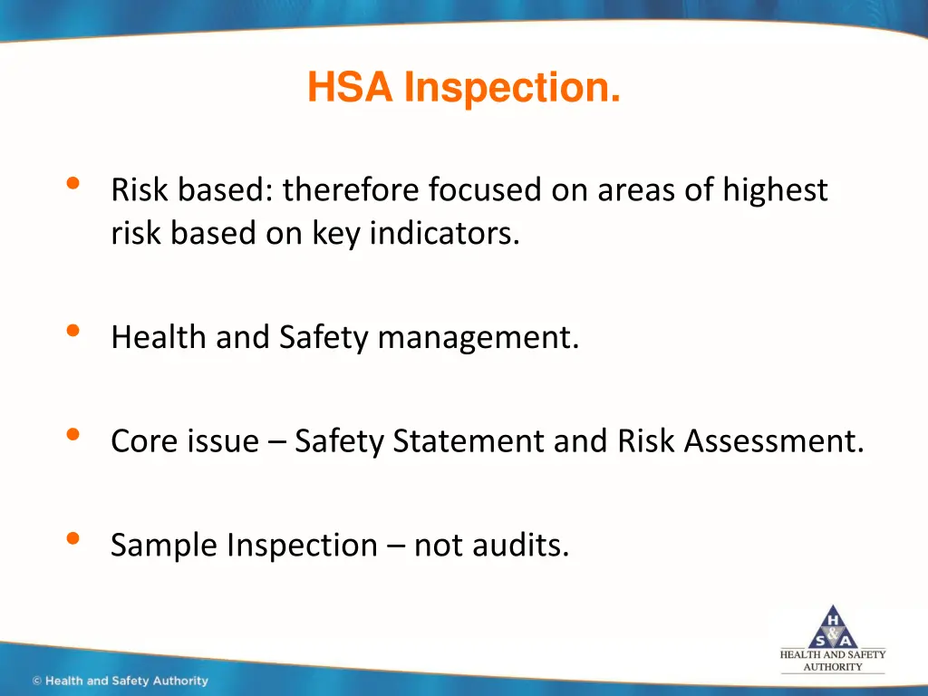 hsa inspection