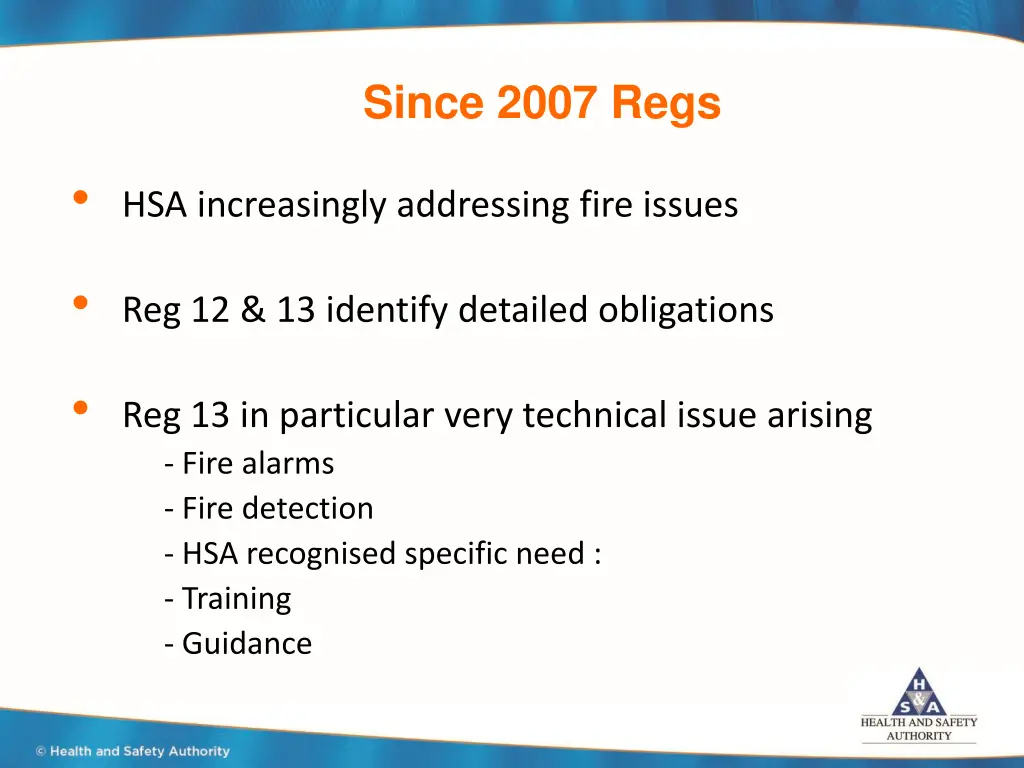 since 2007 regs