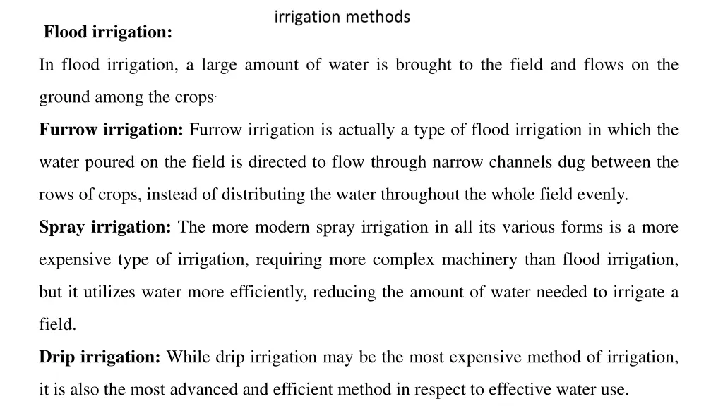 flood irrigation