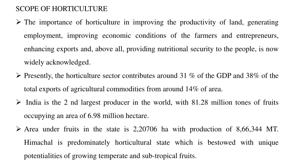 scope of horticulture