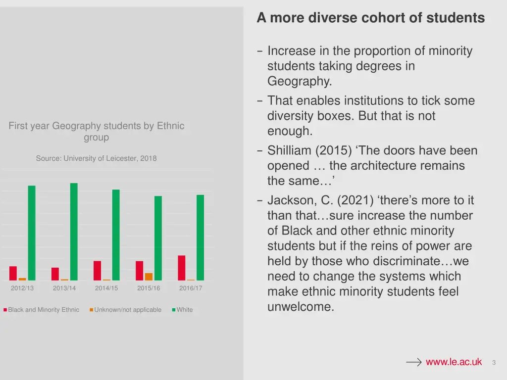 a more diverse cohort of students
