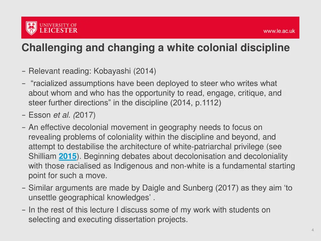 challenging and changing a white colonial