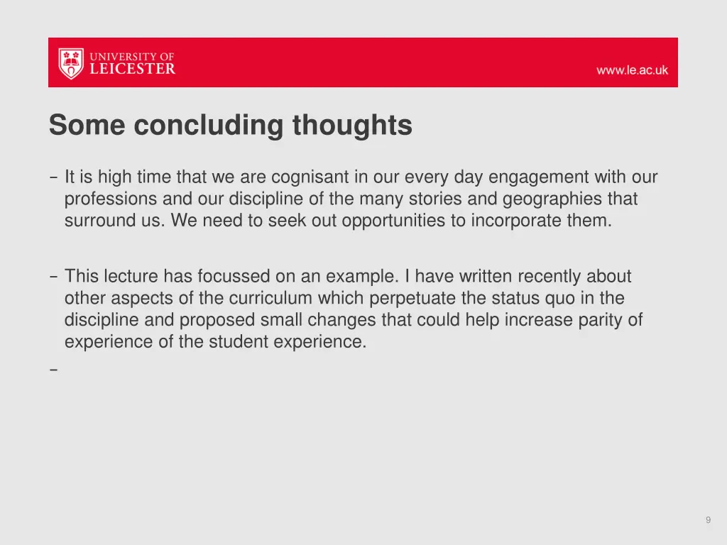 some concluding thoughts