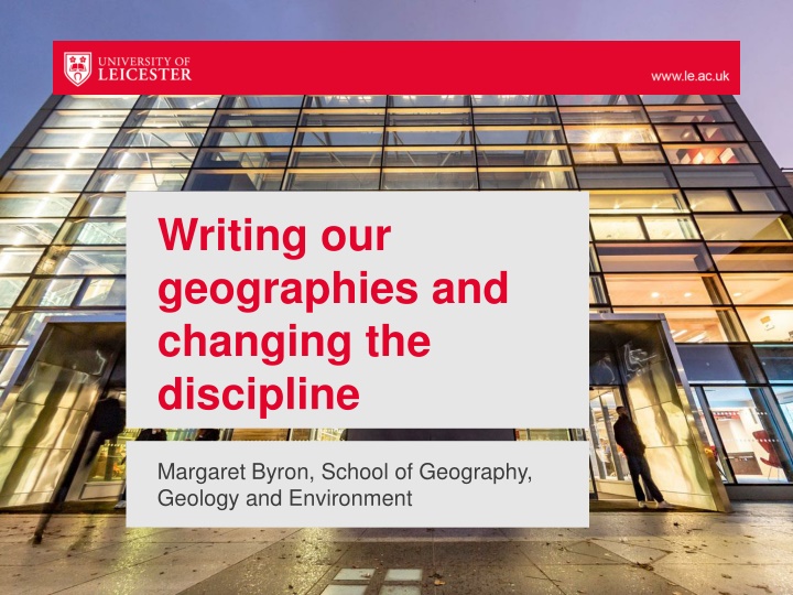 writing our geographies and changing