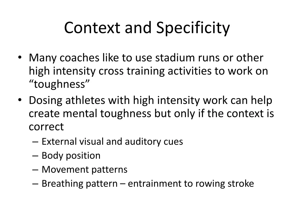 context and specificity