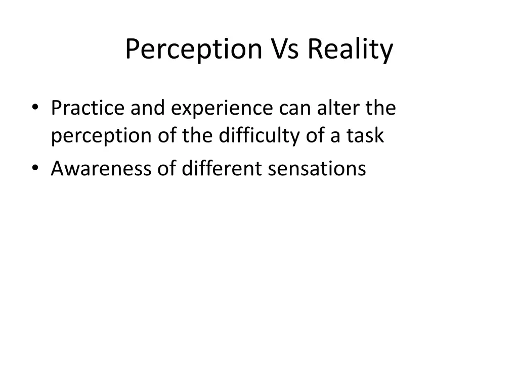 perception vs reality