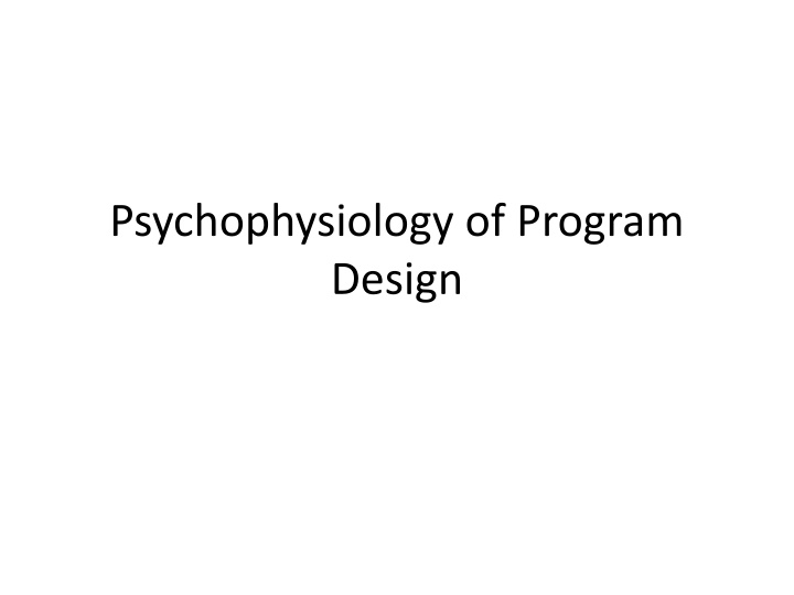 psychophysiology of program design