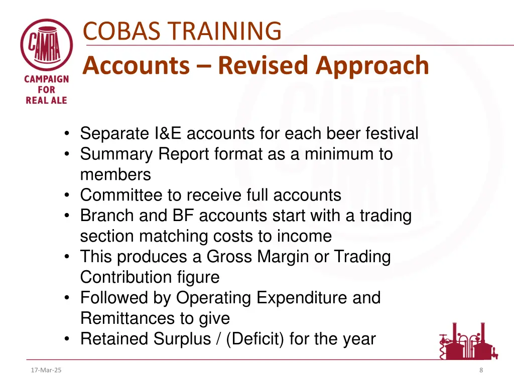 cobas training accounts revised approach