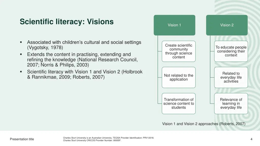 scientific literacy visions