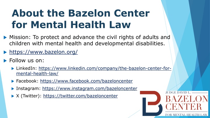 about the bazelon center for mental health law
