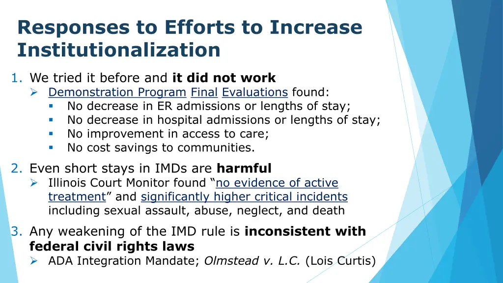 responses to efforts to increase