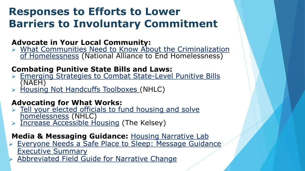 responses to efforts to lower barriers