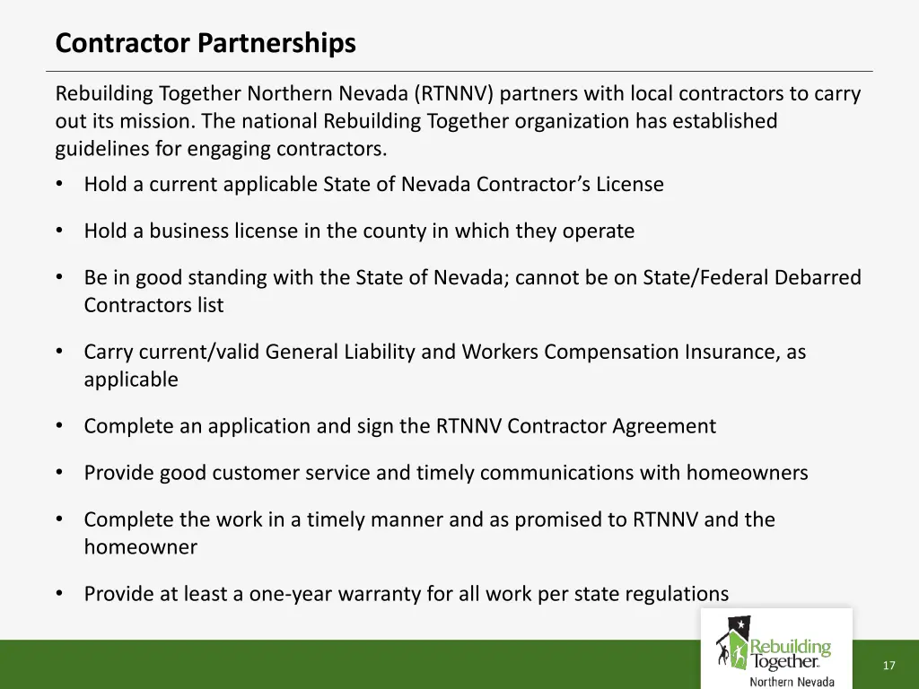 contractor partnerships