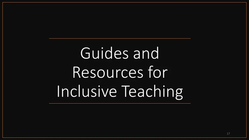 guides and resources for inclusive teaching