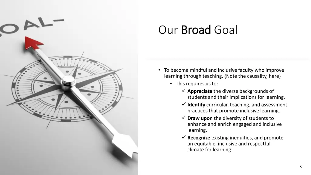 our broad broad goal