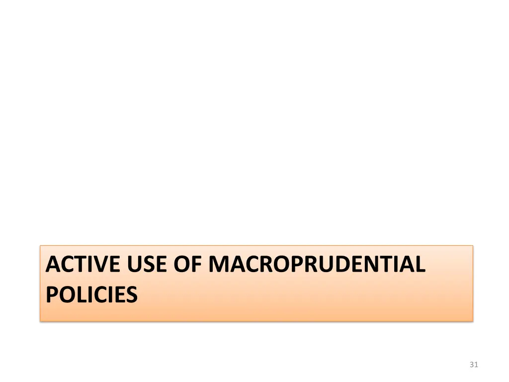 active use of macroprudential policies