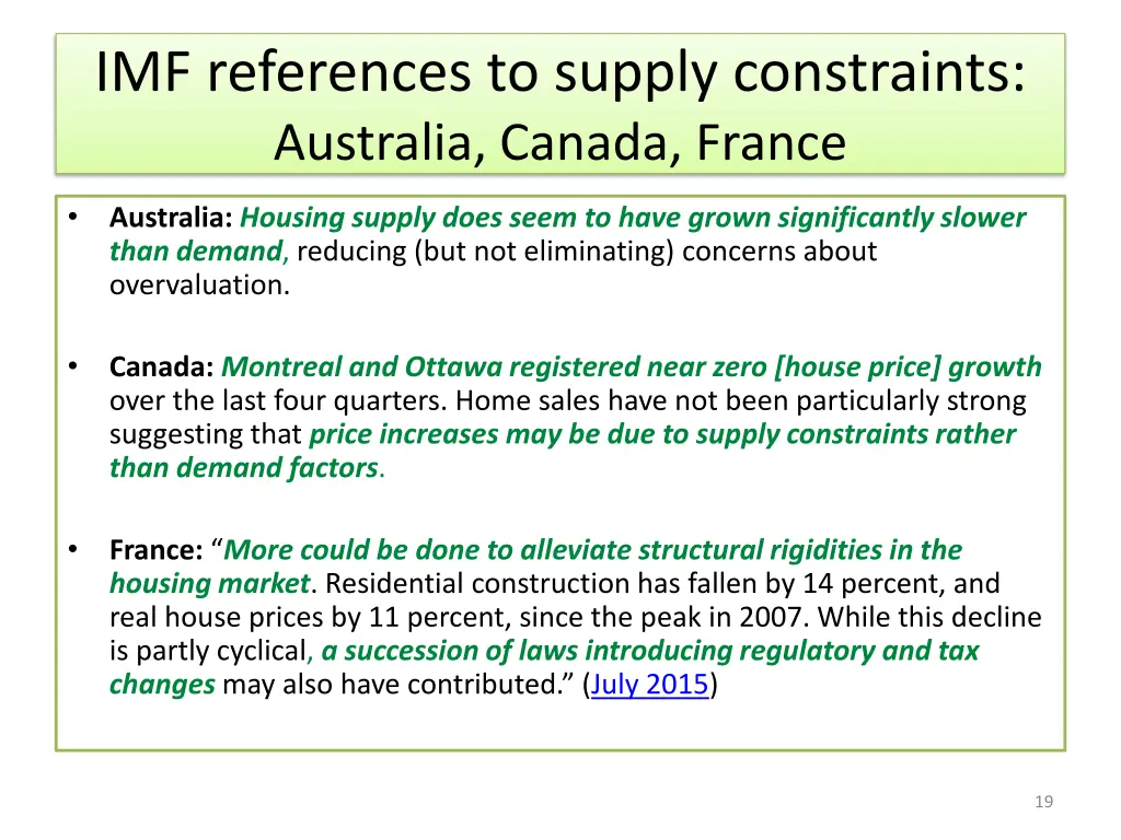 imf references to supply constraints australia