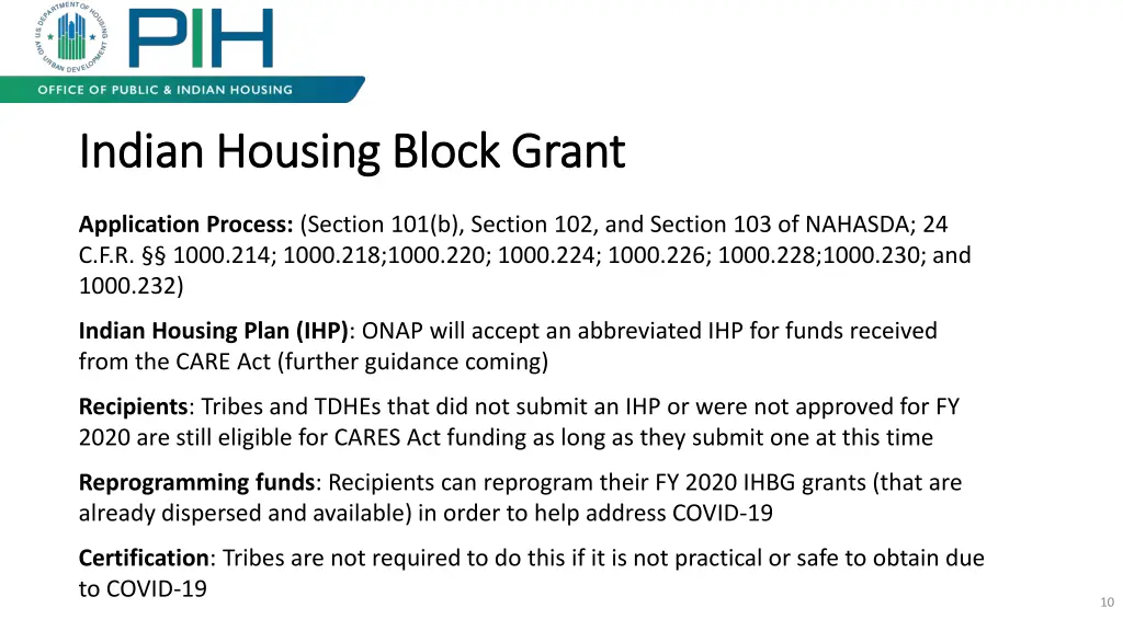 indian housing block grant indian housing block