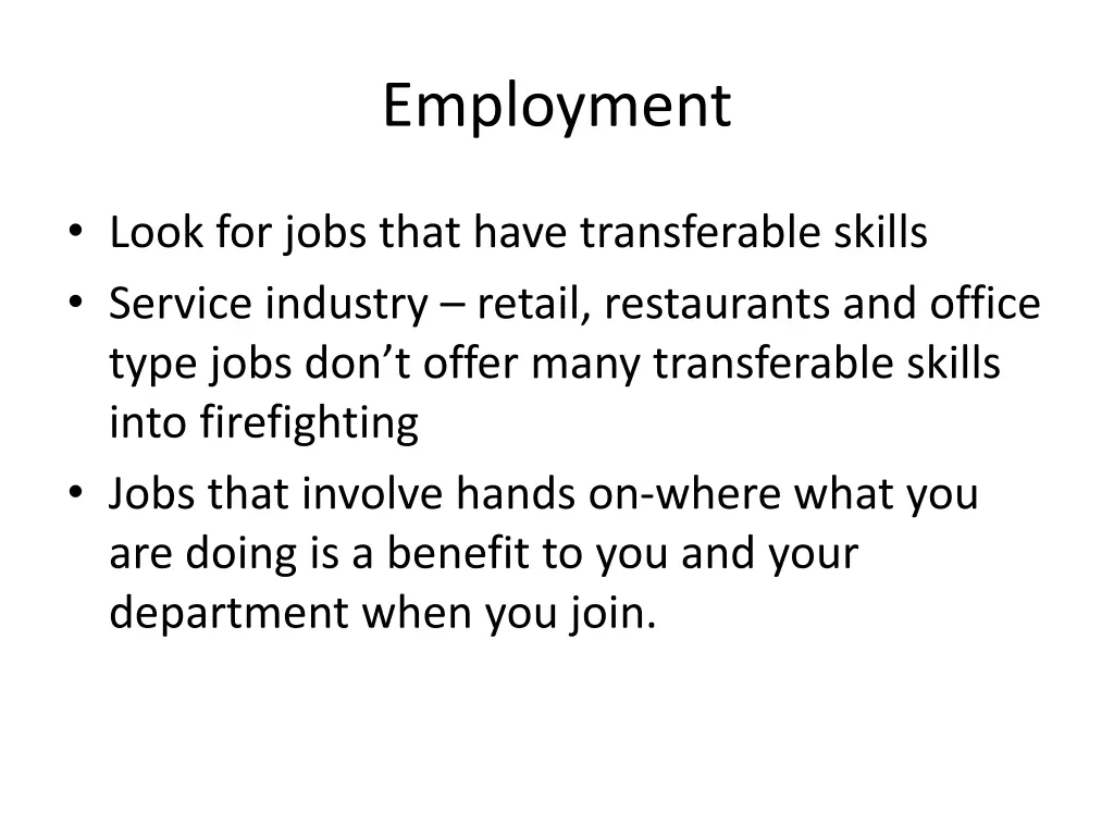 employment