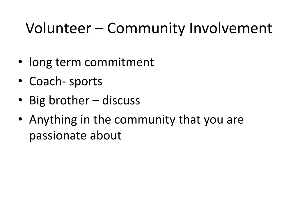 volunteer community involvement