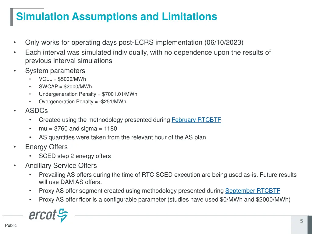 simulation assumptions and limitations 1