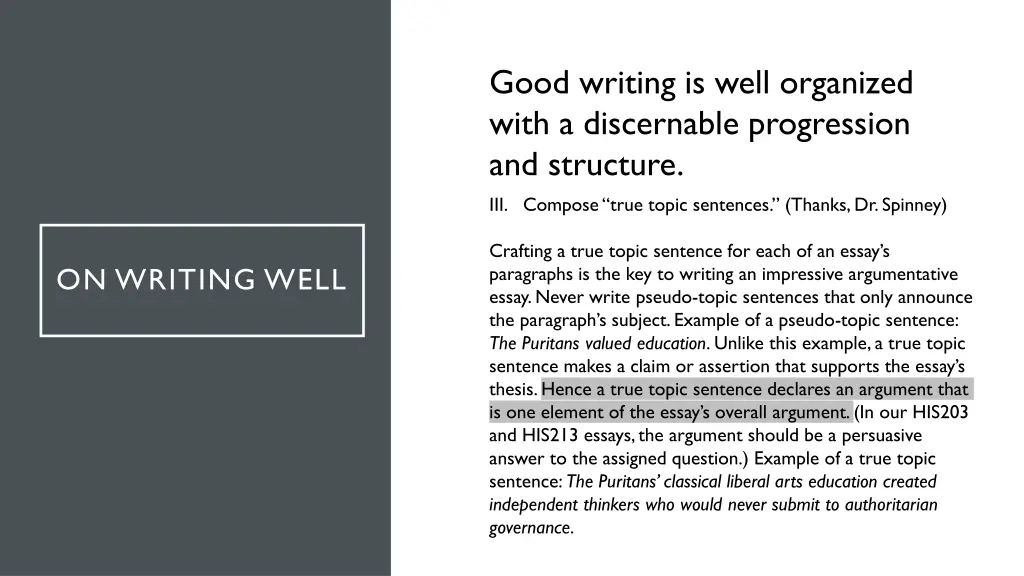 good writing is well organized with a discernable 6