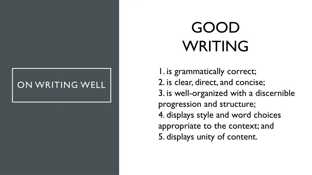 good writing