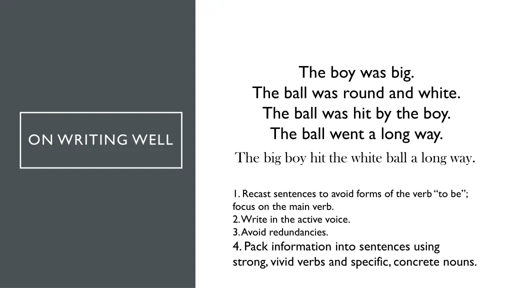 the boy was big the ball was round and white 7