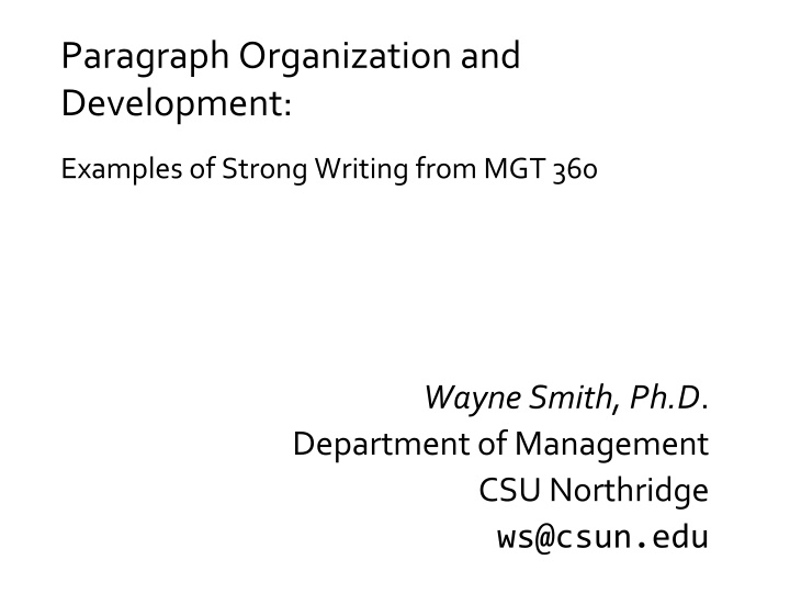 paragraph organization and development
