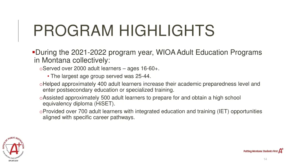 program highlights