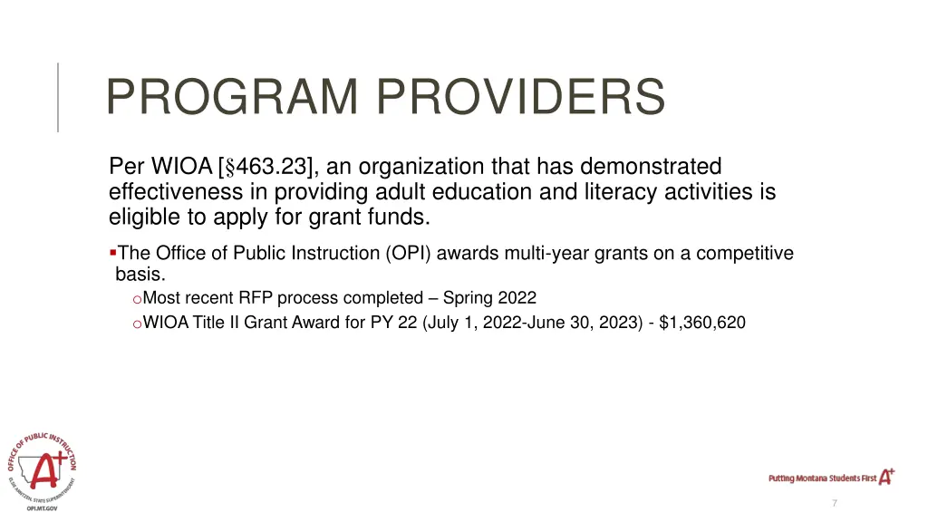program providers