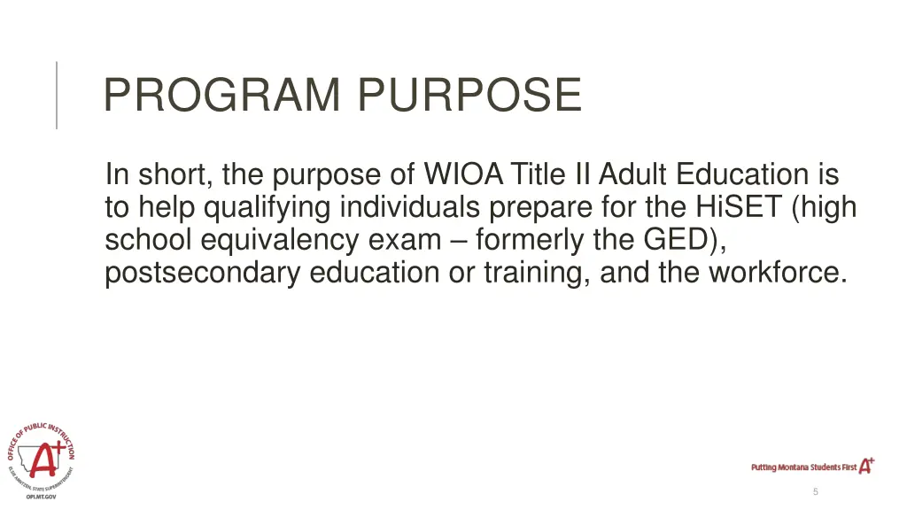 program purpose 1