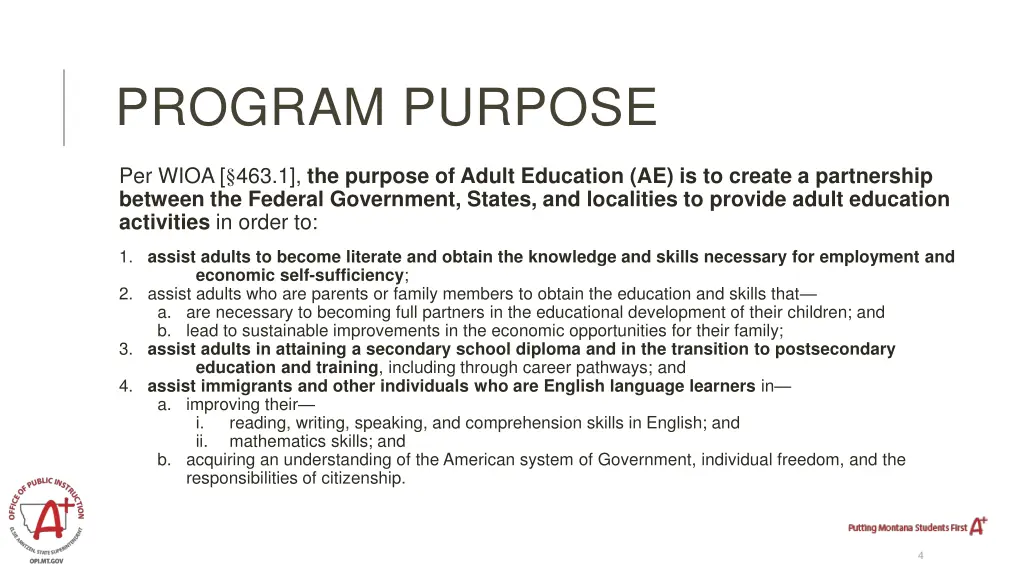 program purpose