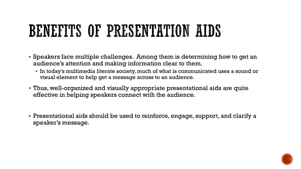 benefits of presentation aids