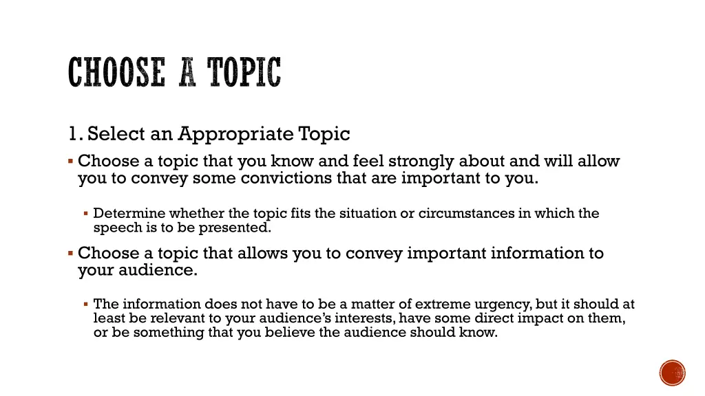 choose a topic